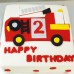 Fire Engine Flat Fondant Cake (D)